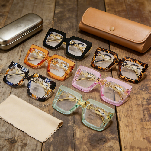 🔥Lastday 70% OFF-Women’s Oversized Square Chain Reading Glasses(1set-6pcs)