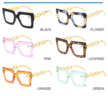 🔥Lastday 70% OFF-Women’s Oversized Square Chain Reading Glasses(1set-6pcs)
