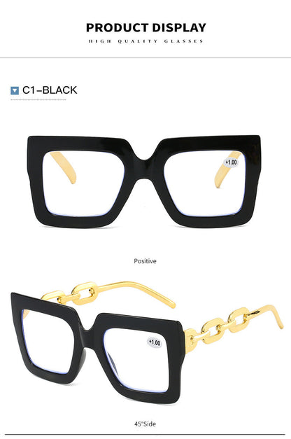 🔥Lastday 70% OFF-Women’s Oversized Square Chain Reading Glasses(1set-6pcs)