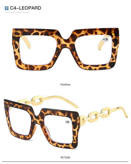 🔥Lastday 70% OFF-Women’s Oversized Square Chain Reading Glasses(1set-6pcs)