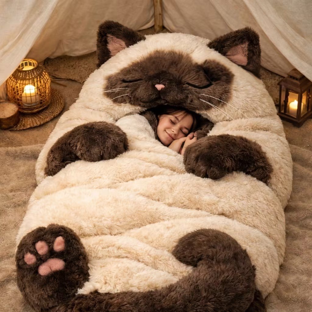 🔥Hot Sale 49% off🌟🐱 Fluffy cat sleeping bagy💤