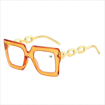 🔥Lastday 70% OFF-Women’s Oversized Square Chain Reading Glasses(1set-6pcs)