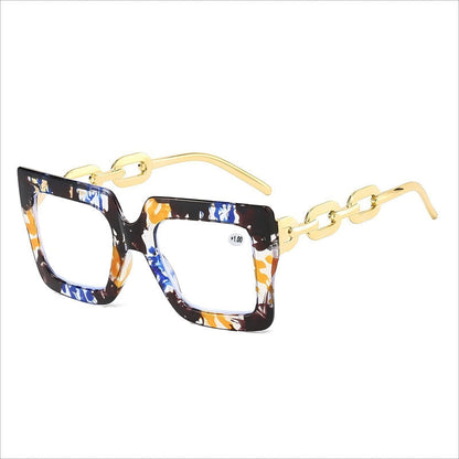 🔥Lastday 70% OFF-Women’s Oversized Square Chain Reading Glasses(1set-6pcs)